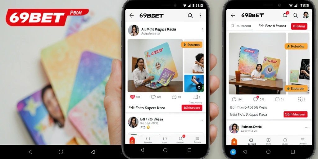 Screenshot aplikasi 69BET menampilkan antarmuka pengeditan yang modern dan menarik.