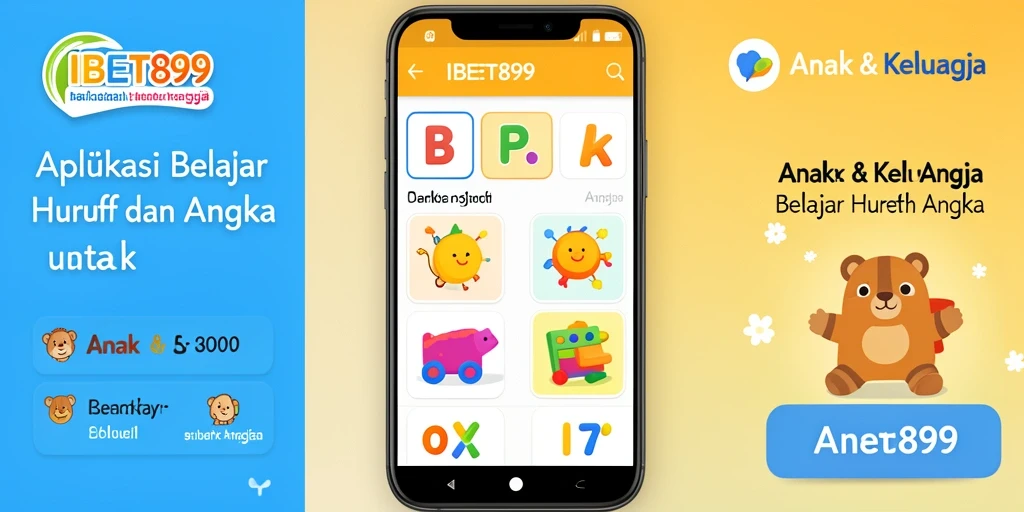 Antarmuka aplikasi IBET899 untuk belajar huruf dan angka.