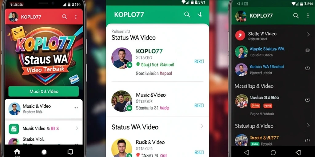 Tampilan antarmuka KOPLO77 untuk status WA Video yang menarik dan user-friendly.