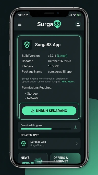 Tampilan halaman APK surga88