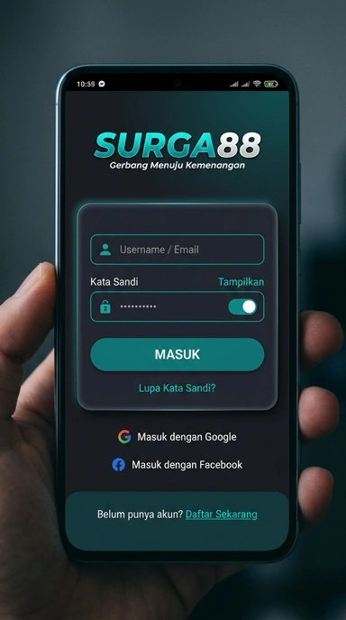 Tampilan halaman login surga88